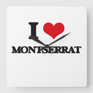 I Liebe Montserrat Quadratische Wanduhr
