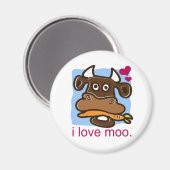 I Liebe Moo Magnet (Vorderseite/Rückseite)