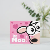 I Liebe Moo - Valentinische Postkarte (Stehend Vorderseite)