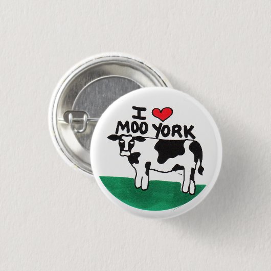 I Liebe-MOO York Button (Vorne & Hinten)