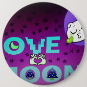 "I Liebe Moon" - Ein skurriler Kunstentwurf Button (Vorderseite)
