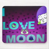 "I Liebe Moon" - Ein skurriler Kunstentwurf Mousepad (Vorne)
