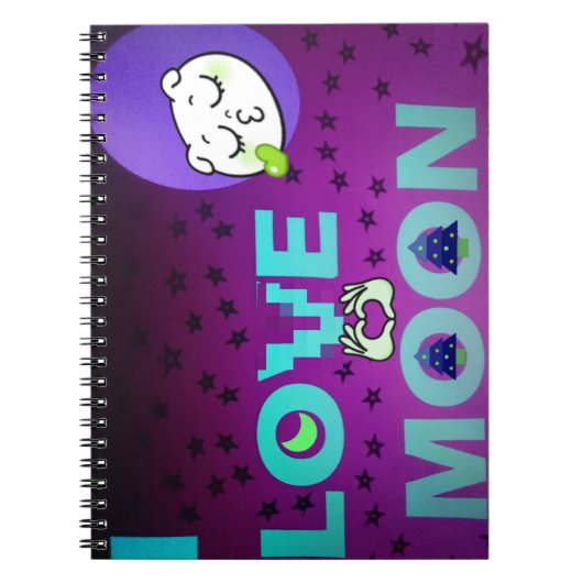 "I Liebe Moon" - Ein skurriler Kunstentwurf Notizblock (Vorderseite)
