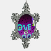 "I Liebe Moon" - Ein skurriler Kunstentwurf Schneeflocken Zinn-Ornament (Links)