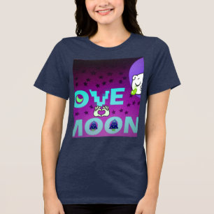 "I Liebe Moon" - Ein skurriler Kunstentwurf Tri-Blend Shirt