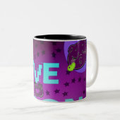 "I Liebe Moon" - Ein skurriler Kunstentwurf Zweifarbige Tasse (VorderseiteRechts)