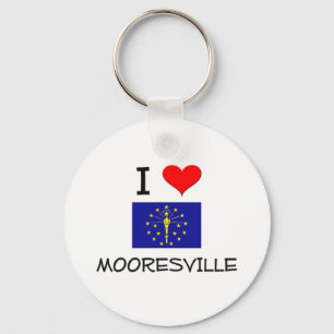 I Liebe MOORESVILLE Indiana Schlüsselanhänger