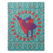 I Liebe Moose Heart Doodle Nature Lover Design Notizblock (Vorderseite)