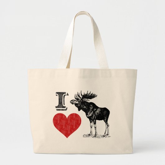 I Liebe Moose Jumbo Stoffbeutel (Vorne)