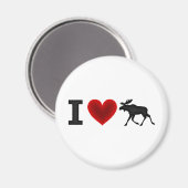 I Liebe Moose Magnet (Vorderseite/Rückseite)