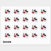 I Liebe Moose Runder Aufkleber (Blatt)