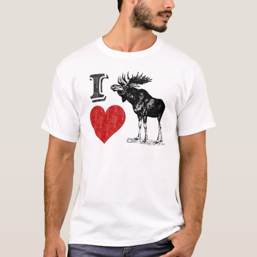 I Liebe Moose T-Shirt (Vorderseite)