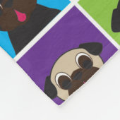 I Liebe-Mops-Farbquadrat-Fleece-Decke II Fleecedecke (Ecke)