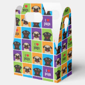 I Liebe Mops Farbquadrate Party Geschenkboxen Geschenkschachtel (Geöffnet)