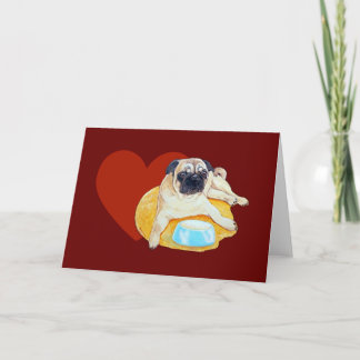 I Liebe Mops Grußkarte Karte