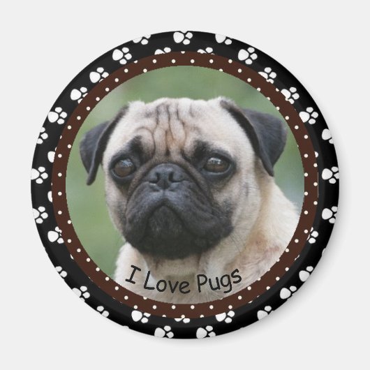 I Liebe Mops Magnet (Vorne)