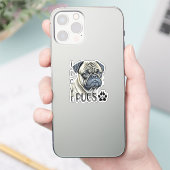 I LIEBE MOPS | Niedliche Hundebesitzer Aufkleber (Telefon)
