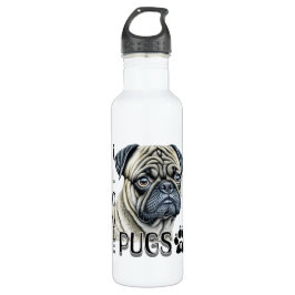 I LIEBE MOPS | Niedliche Hundebesitzer Edelstahlflasche