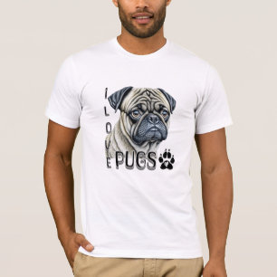 I LIEBE MOPS   Niedliche Hundebesitzer T-Shirt