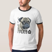I LIEBE MOPS | Niedliche Hundebesitzer T-Shirt (Vorderseite)