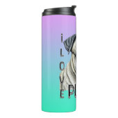 I LIEBE MOPS | Niedliche Hundebesitzer Thermosbecher (Nach links gedreht)