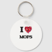I Liebe Mops Schlüsselanhänger (Vorderseite)
