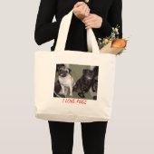 I LIEBE-MÖPSE JUMBO STOFFBEUTEL (Vorderseite (Produkt))