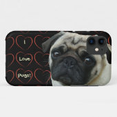 I Liebe-Möpse mit Herzen Case-Mate iPhone Hülle (Rückseite (Horizontal))