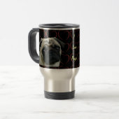 I Liebe-Möpse mit Herzen Reisebecher (Vorderseite Links)