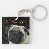 I Liebe-Möpse mit Herzen Schlüsselanhänger (Rückseite)