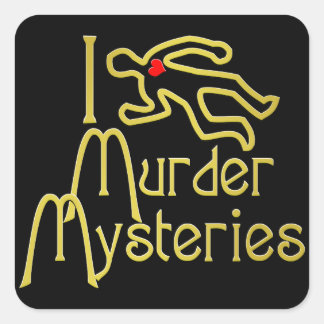 I Liebe Mord Mysteries Quadratischer Aufkleber