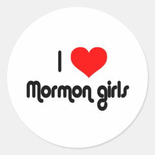 I Liebe Mormon Girls Runder Aufkleber
