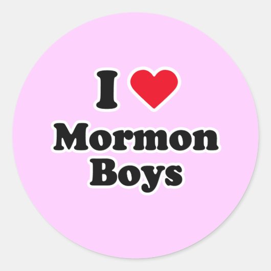 I Liebe-Mormon-Jungs Runder Aufkleber (Vorderseite)