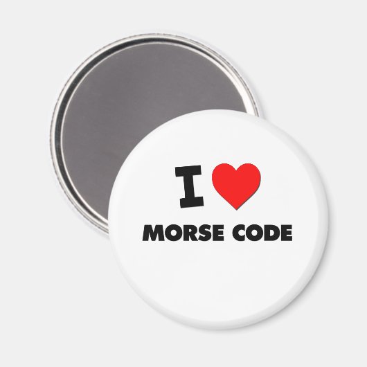 I Liebe Morse Code Magnet (Vorderseite/Rückseite)
