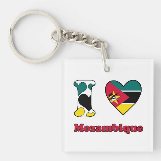 I Liebe Mosambik Schlüsselanhänger (Vorderseite)