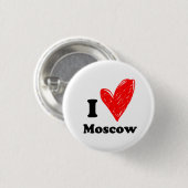 I Liebe Moskau Button (Vorne & Hinten)