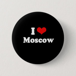 I Liebe-Moskau-T-Shirt Weiß-T-Shirt Button