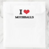 I Liebe Mothballs Quadratischer Aufkleber (Tasche)