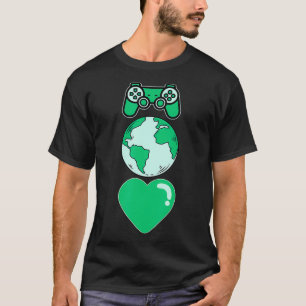 I Liebe Mother Earth Day Video Game Gamer Men Kids T-Shirt