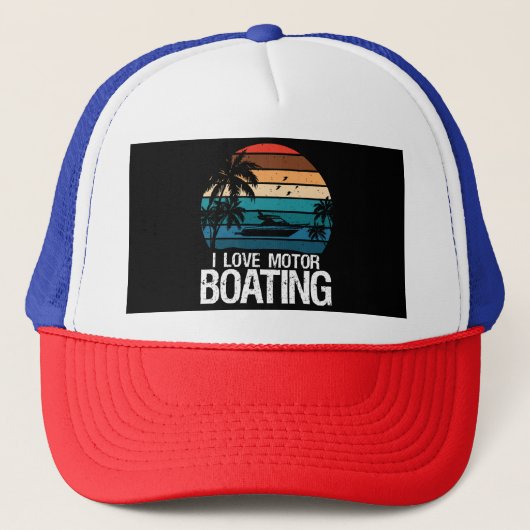 I Liebe Motorboote Truckerkappe (Vorderseite)