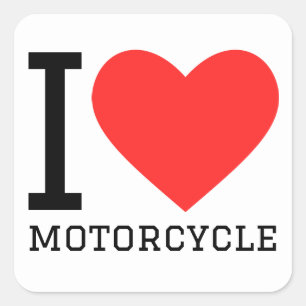 I Liebe Motorrad Quadratischer Aufkleber