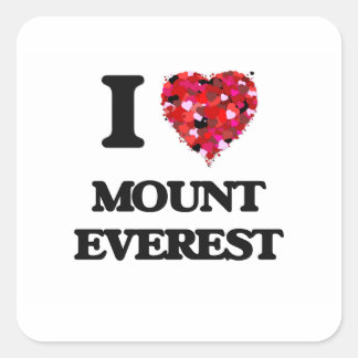 I Liebe Mount Everest Quadratischer Aufkleber