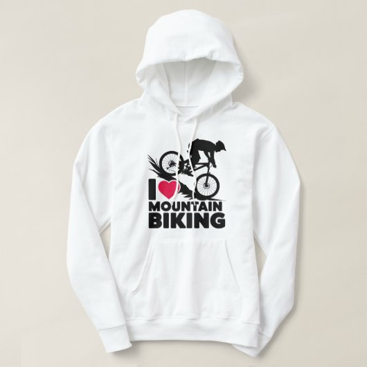 I Liebe Mountainbiking Silhouette Design Hoodie (Design vorne)
