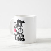I Liebe Mountainbiking Silhouette Design Kaffeetasse (Vorderseite Links)
