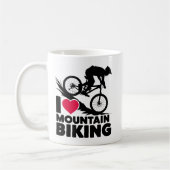 I Liebe Mountainbiking Silhouette Design Kaffeetasse (Links)