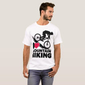 I Liebe Mountainbiking Silhouette Design T-Shirt (Vorne ganz)