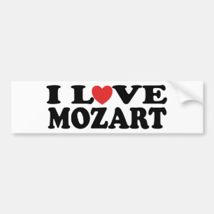I Liebe Mozart Autoaufkleber