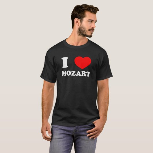 I LIEBE MOZART Funny Classic Music Geschenk Spaß T-Shirt (Vorne ganz)