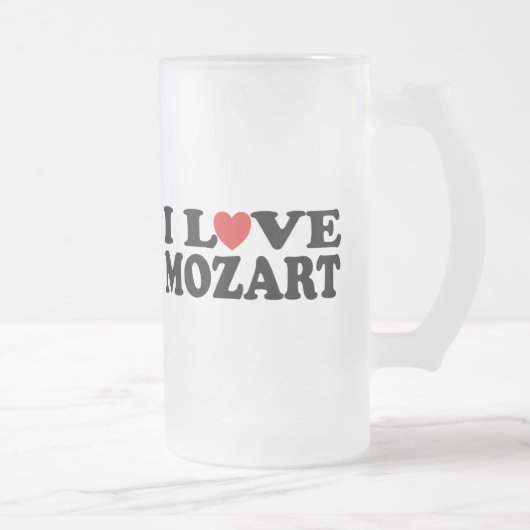 I Liebe Mozart Mattglas Bierglas (Rechts)