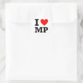 I Liebe MP Design Runder Aufkleber (Tasche)